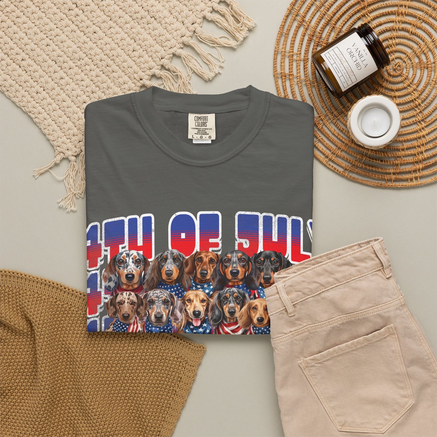 4th of July Dogs T-Shirt — Patriotic Dachshund & Puppy Graphic Tee