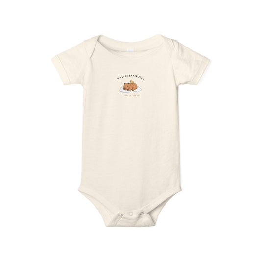 Infant Onesie – Cute Sleeping "Capybara” Baby Bodysuit, Soft Newborn Gift