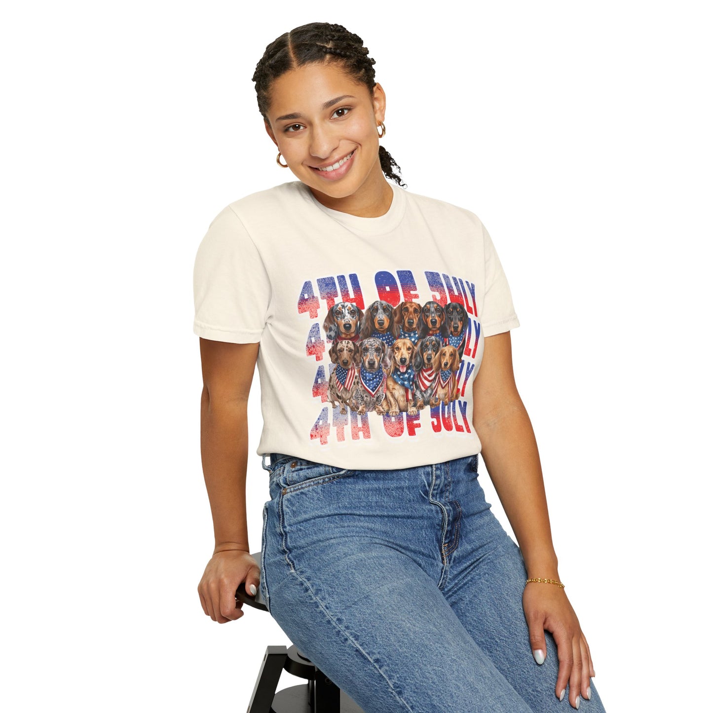 4th of July Dogs T-Shirt — Patriotic Dachshund & Puppy Graphic Tee