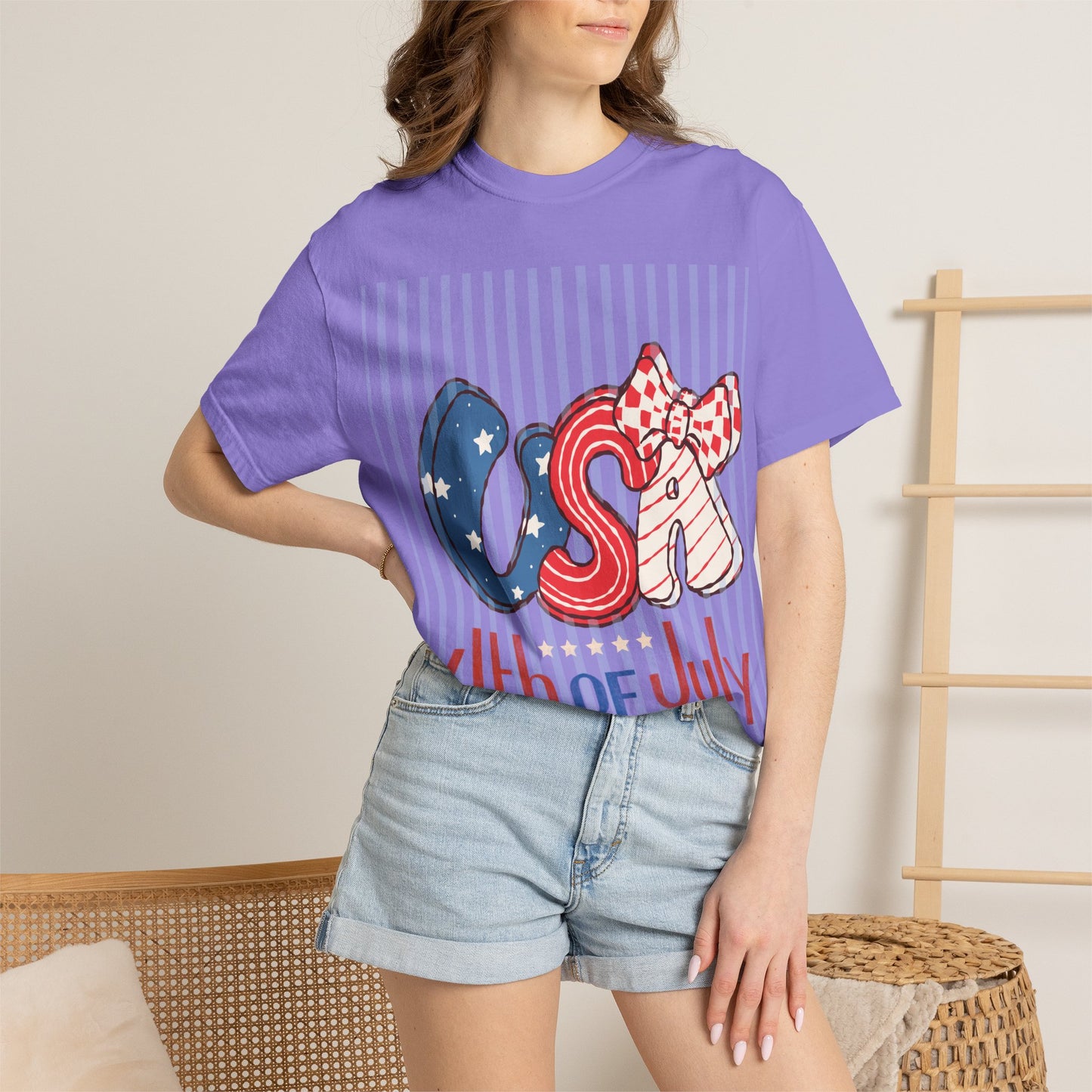 4th of July USA Balloon Letters T-Shirt