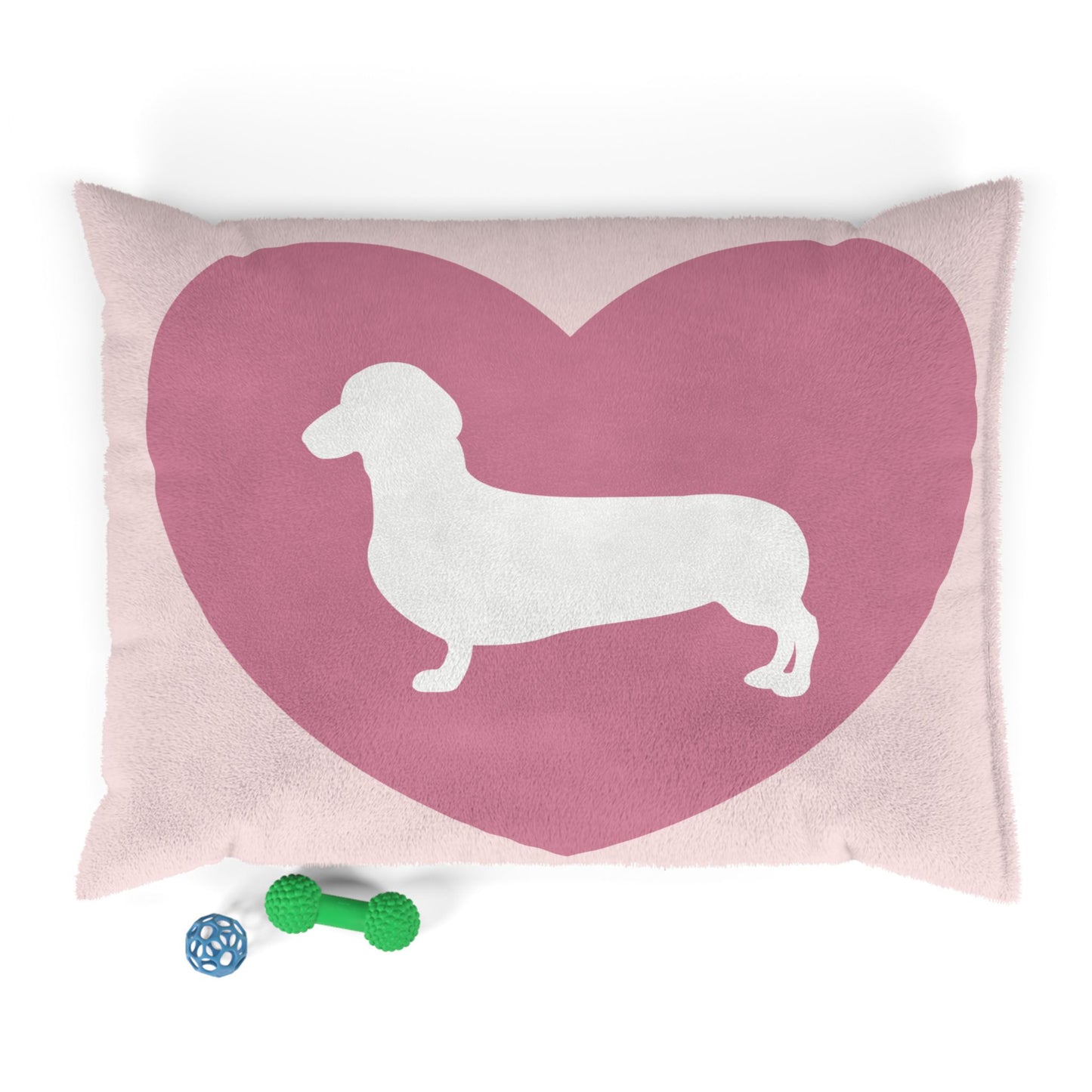Pink Dachshund Heart Pet Bed — Cozy Plush Dog Bed for Dachshund Lovers