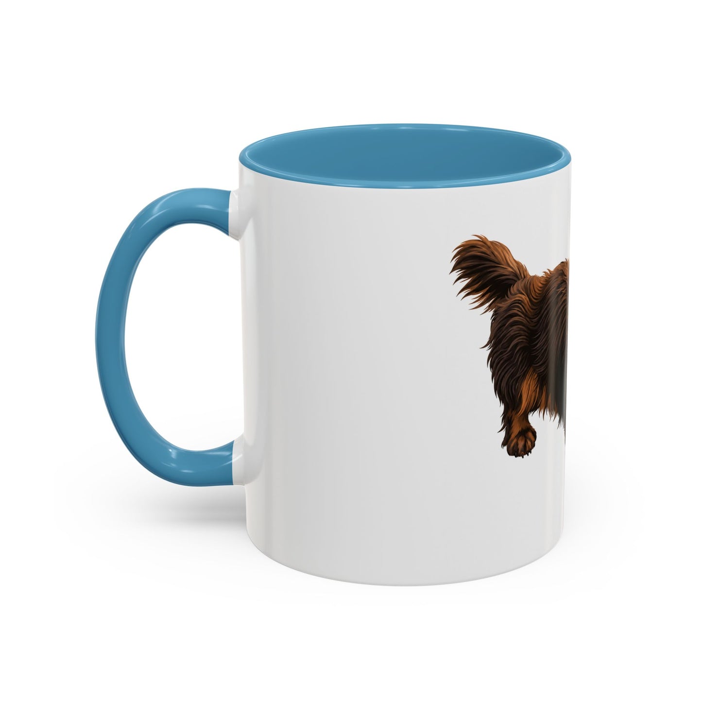 Dachshund Coffee Mug — Cute Long-Haired Wiener Dog Accent Mug (11/15oz)