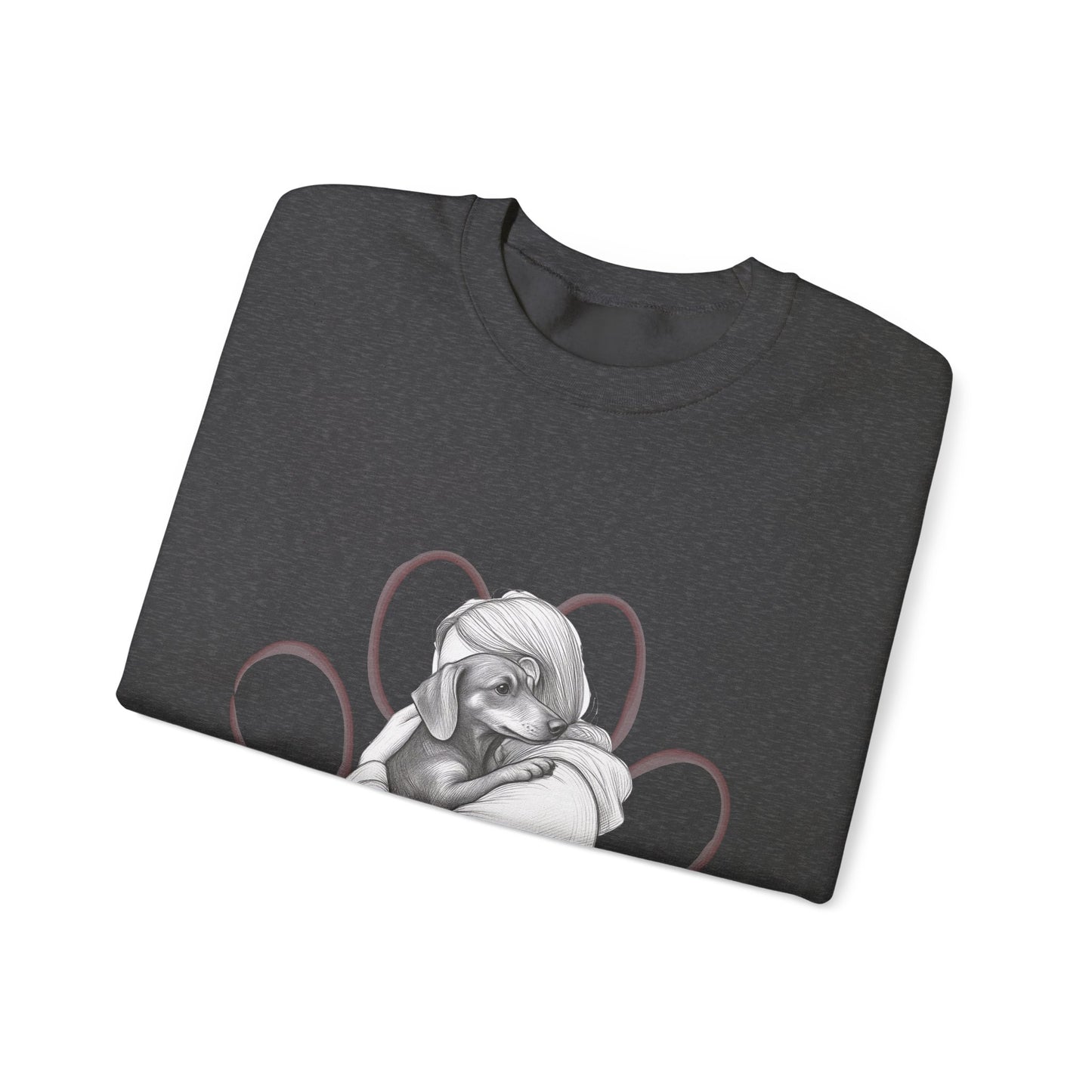 “Mom to a Little Hot Dog” Crewneck Sweatshirt — Cute Dachshund Graphic Pullover