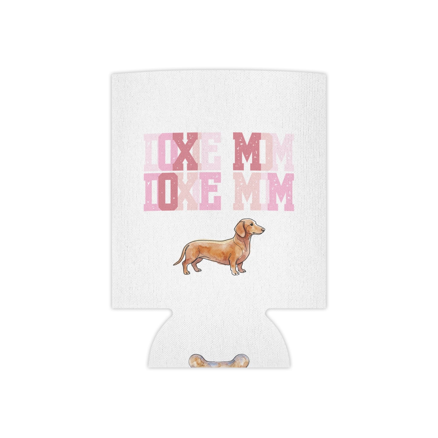 Dachshund Mom Can Cooler – 'Doxie Mom' Pink Watercolor Beer Koozie