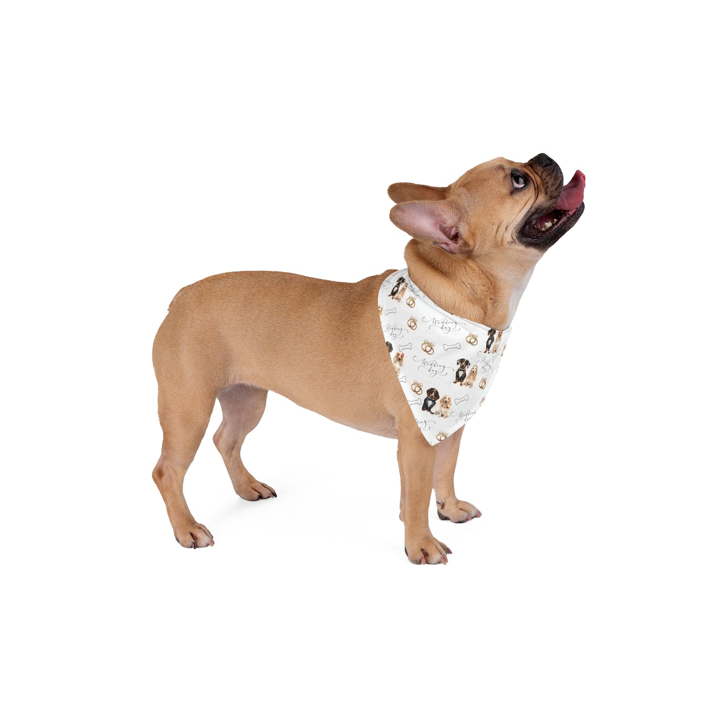 Dog Pattern Pet Bandana — Cute Puppies & Bones Print
