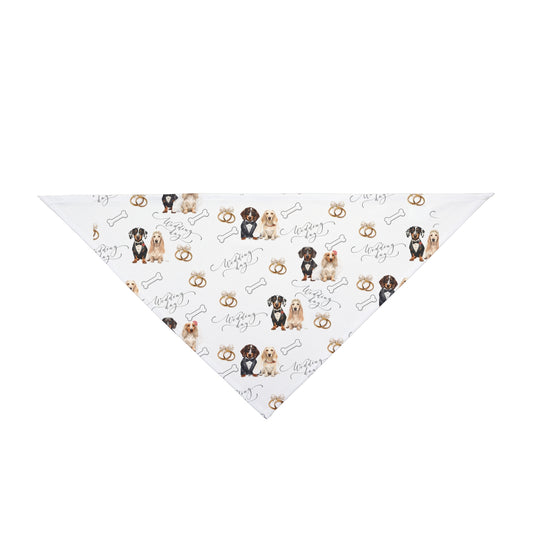 Dog Pattern Pet Bandana — Cute Puppies & Bones Print