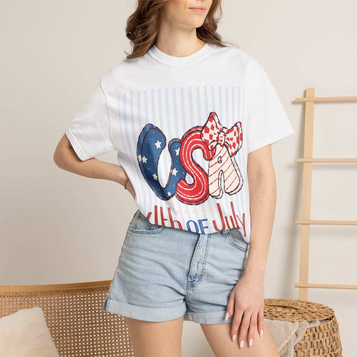 4th of July USA Balloon Letters T-Shirt