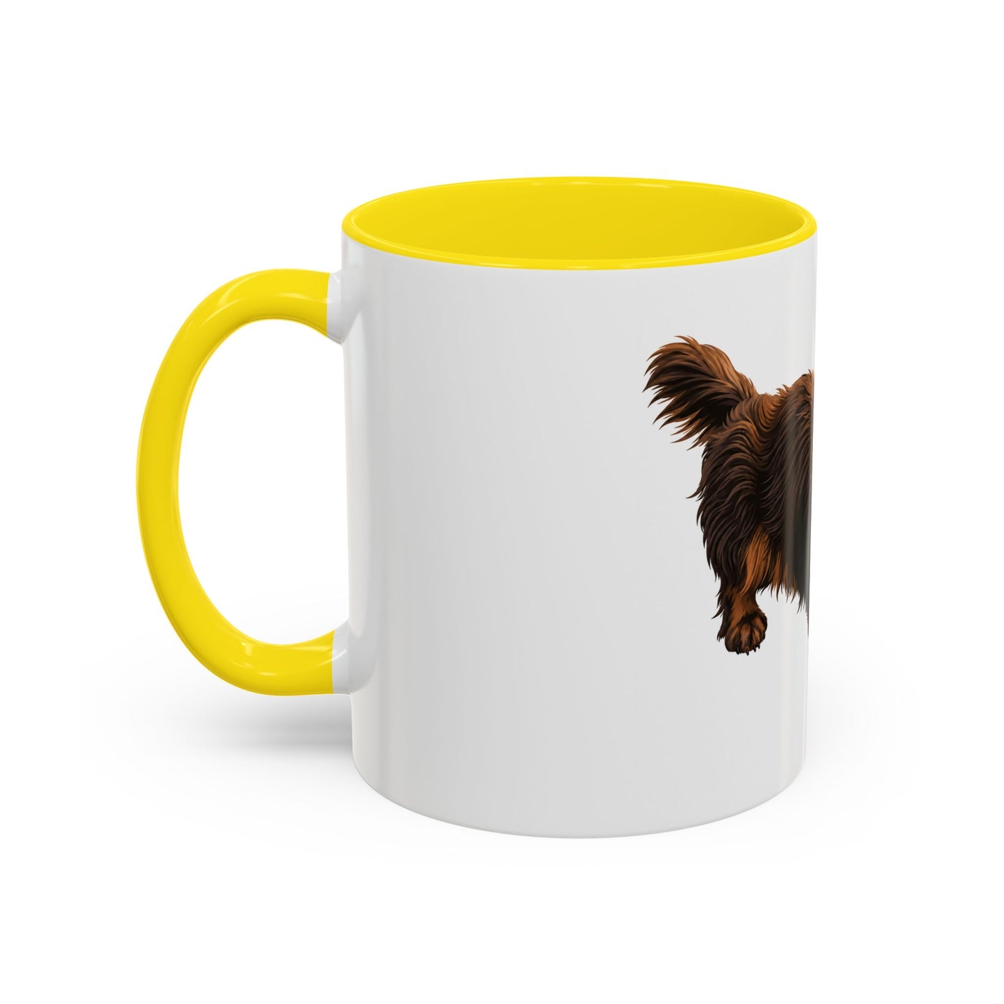 Dachshund Coffee Mug — Cute Long-Haired Wiener Dog Accent Mug (11/15oz)