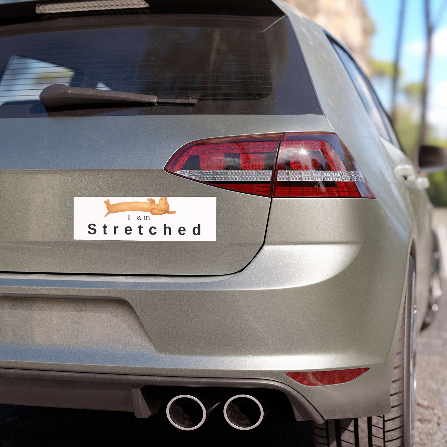 Car Magnet — "I am stress" Phrase Sticker for Relatable Humor