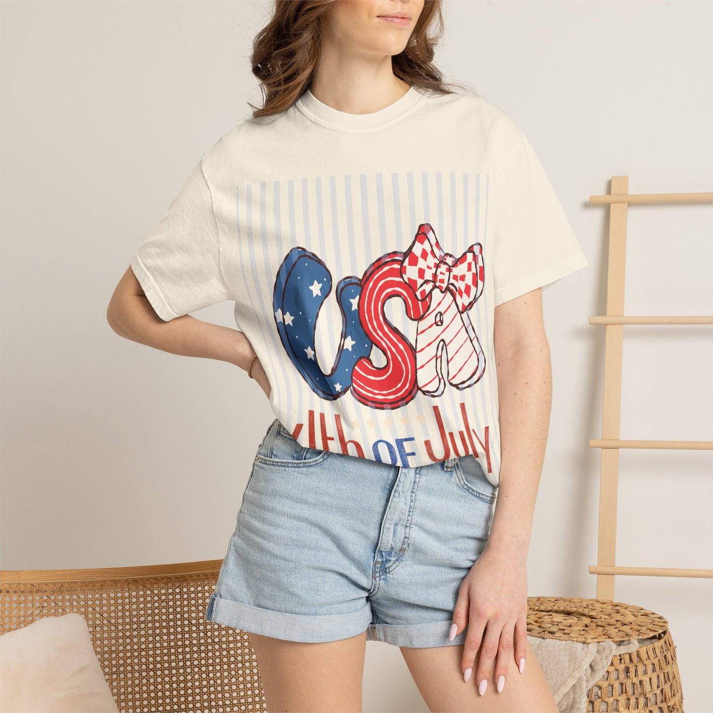 4th of July USA Balloon Letters T-Shirt