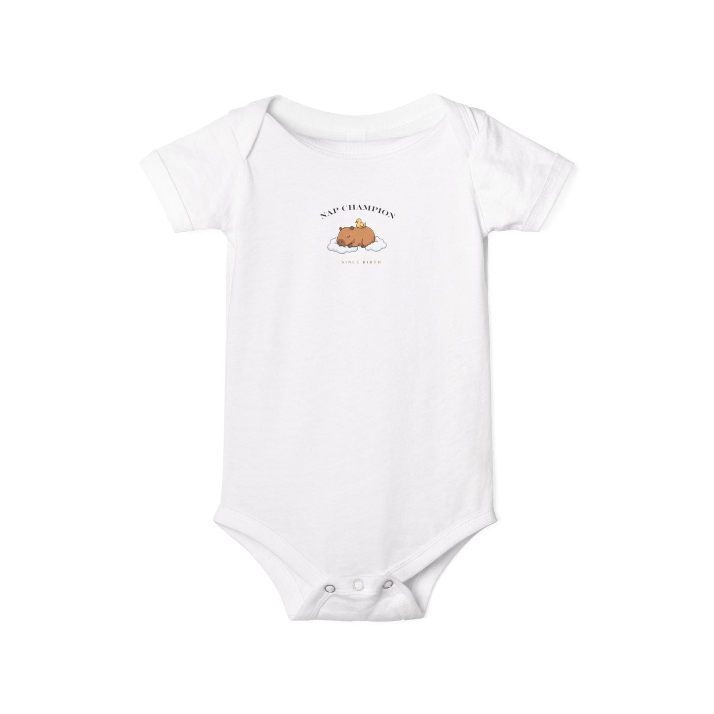 Infant Onesie – Cute Sleeping "Capybara” Baby Bodysuit, Soft Newborn Gift
