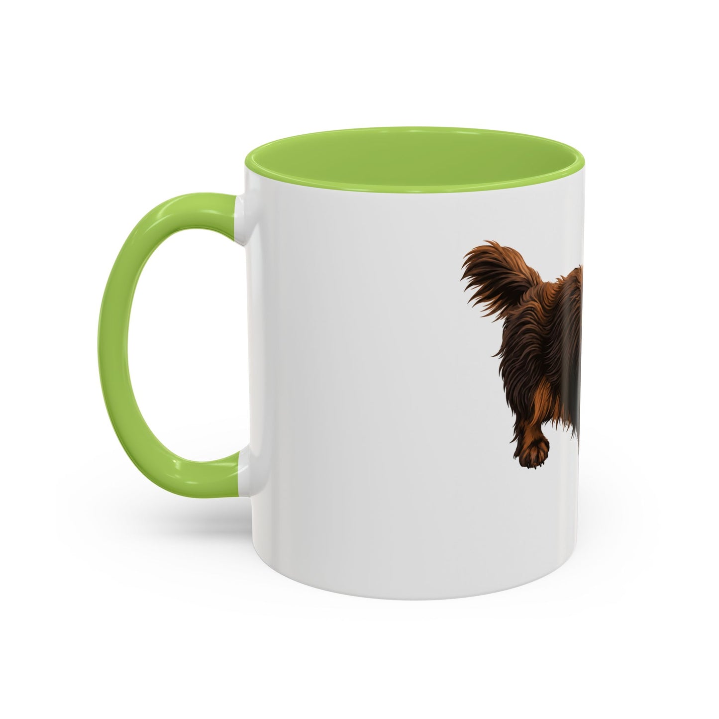 Dachshund Coffee Mug — Cute Long-Haired Wiener Dog Accent Mug (11/15oz)