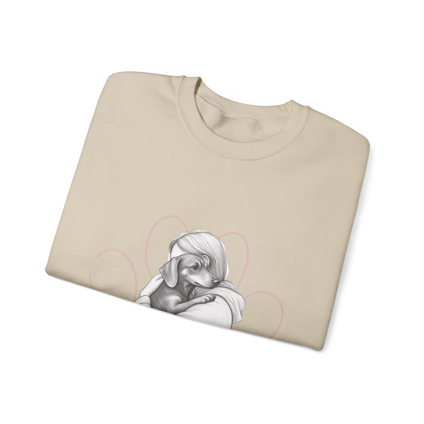 “Mom to a Little Hot Dog” Crewneck Sweatshirt — Cute Dachshund Graphic Pullover