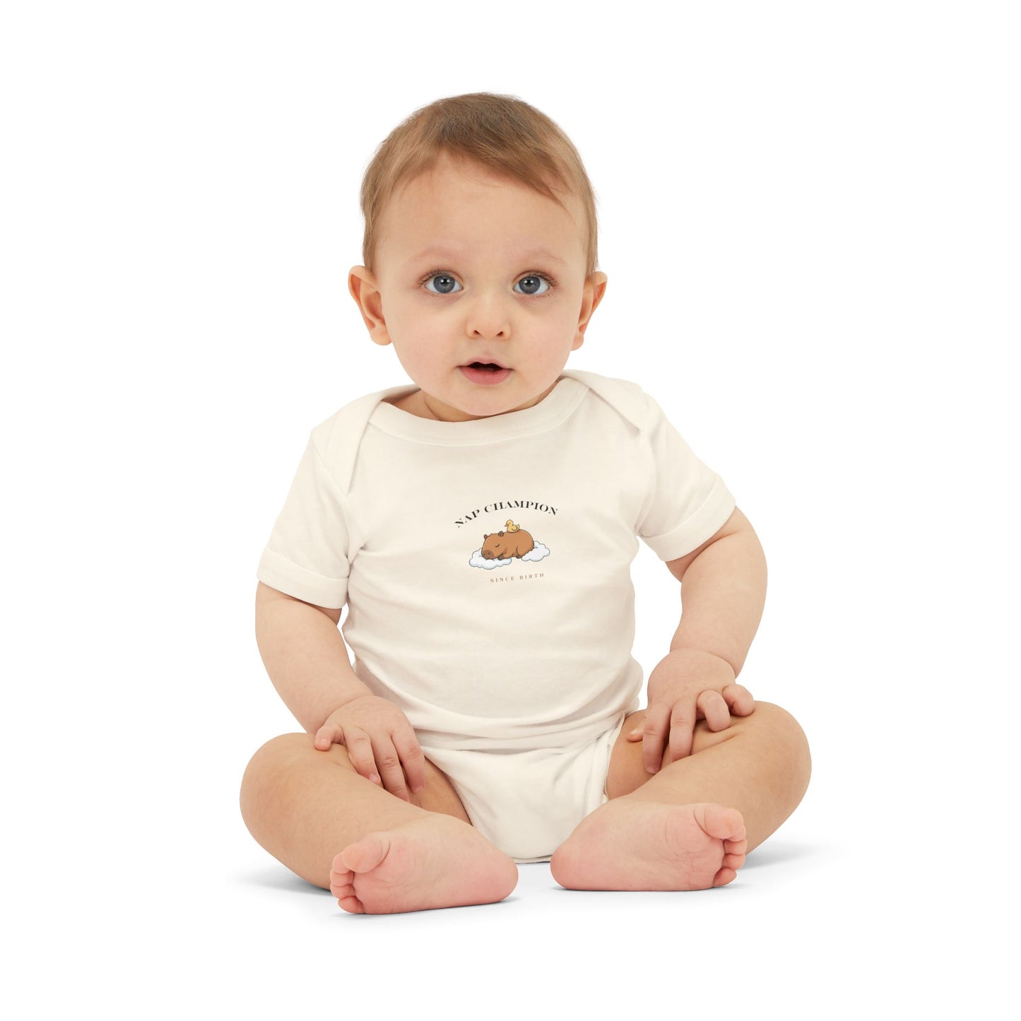 Infant Onesie – Cute Sleeping "Capybara” Baby Bodysuit, Soft Newborn Gift