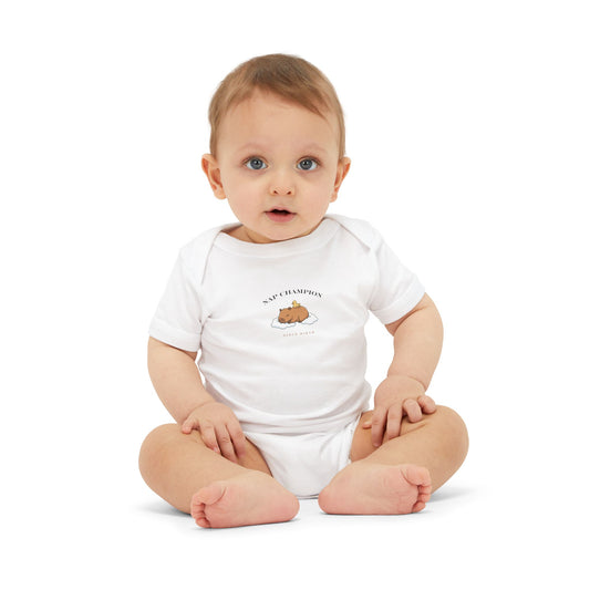 Infant Onesie – Cute Sleeping "Capybara” Baby Bodysuit, Soft Newborn Gift