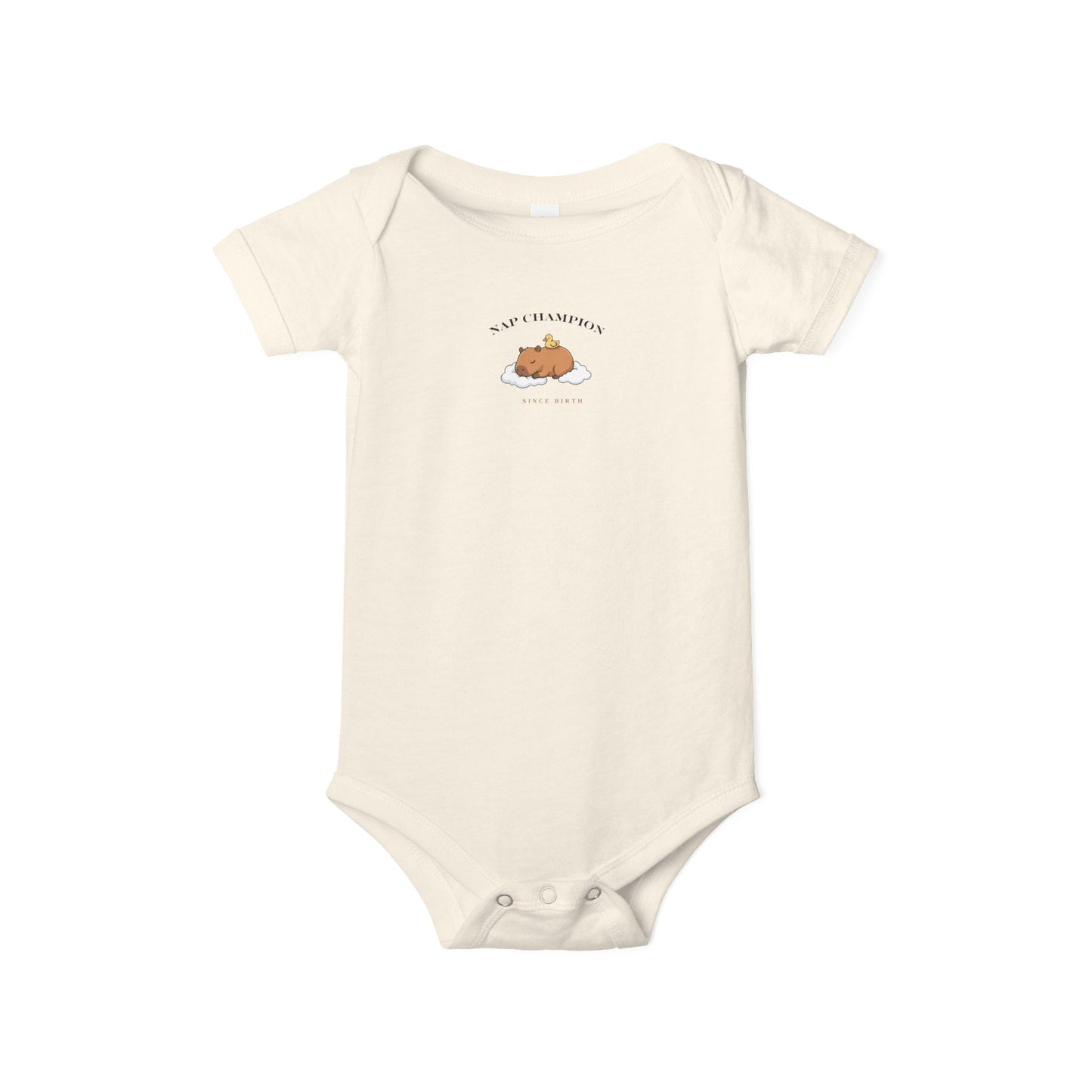 Infant Onesie – Cute Sleeping "Capybara” Baby Bodysuit, Soft Newborn Gift