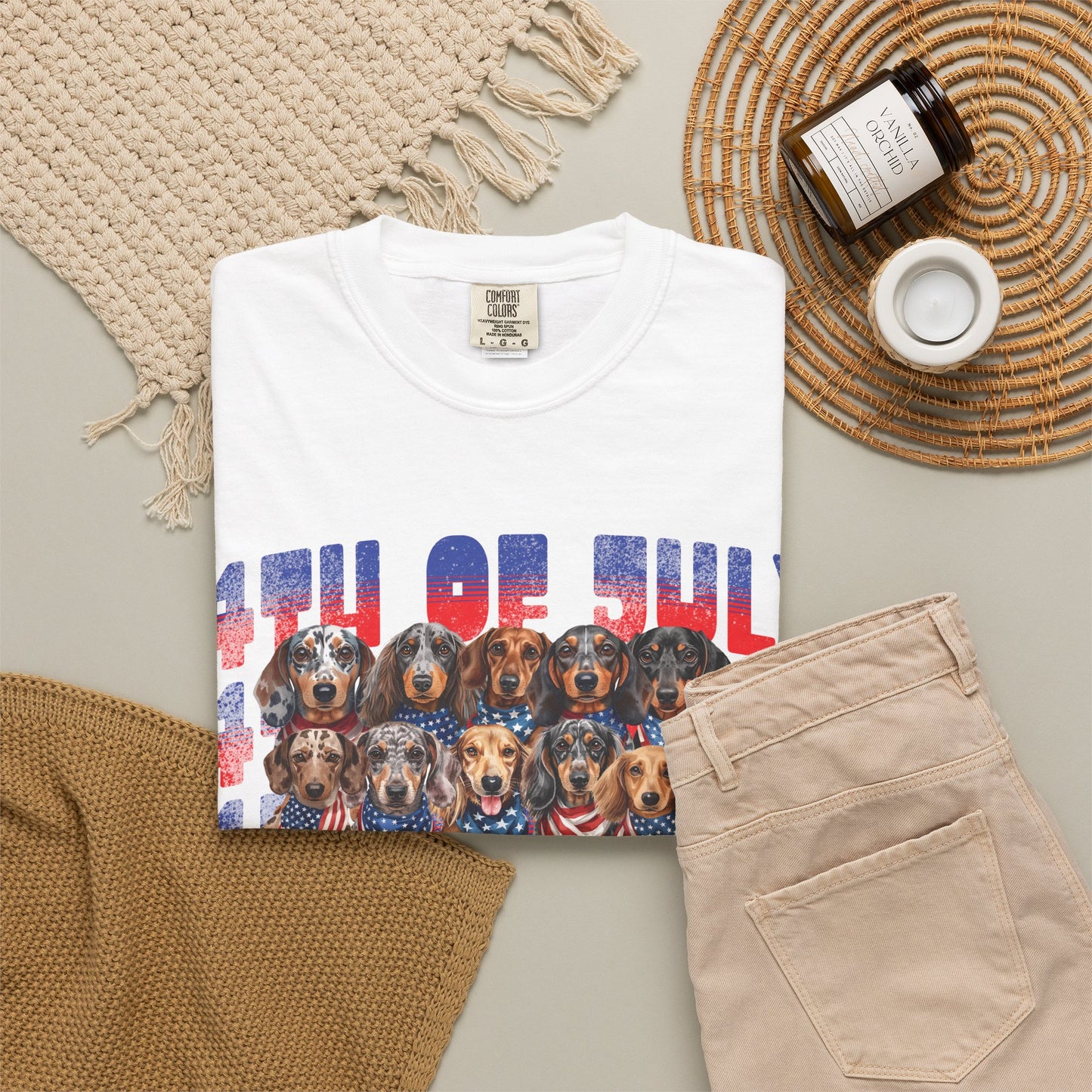 4th of July Dogs T-Shirt — Patriotic Dachshund & Puppy Graphic Tee