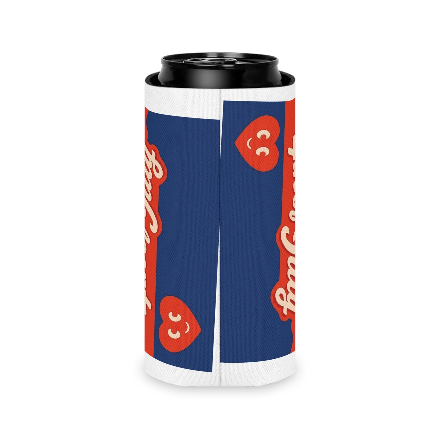 4th of July Can Cooler — "Happy 4th of July" Patriotic Beverage Koozie