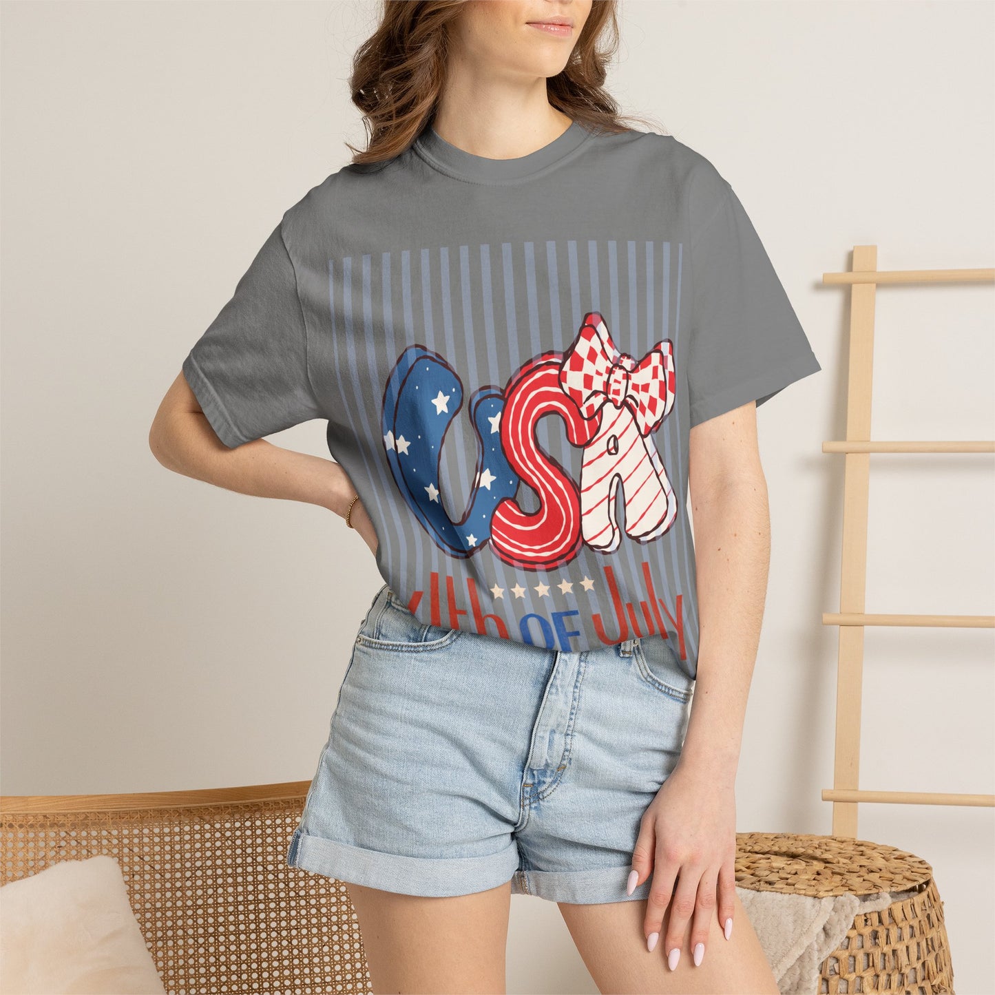 4th of July USA Balloon Letters T-Shirt