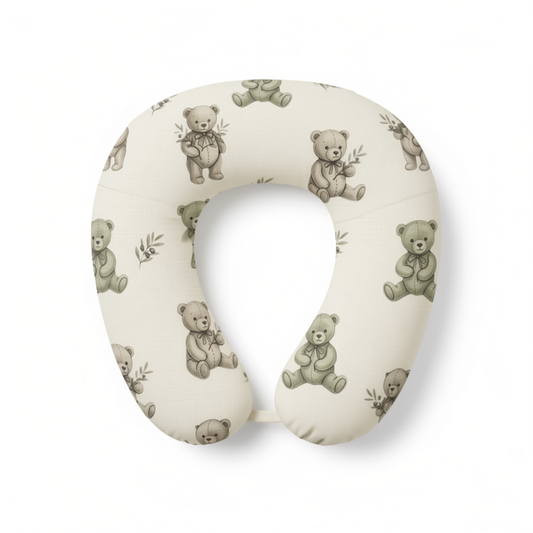 Teddy Bear Nursing Pillow Cover - Soft Neutral Baby Feeding Support Slipcover