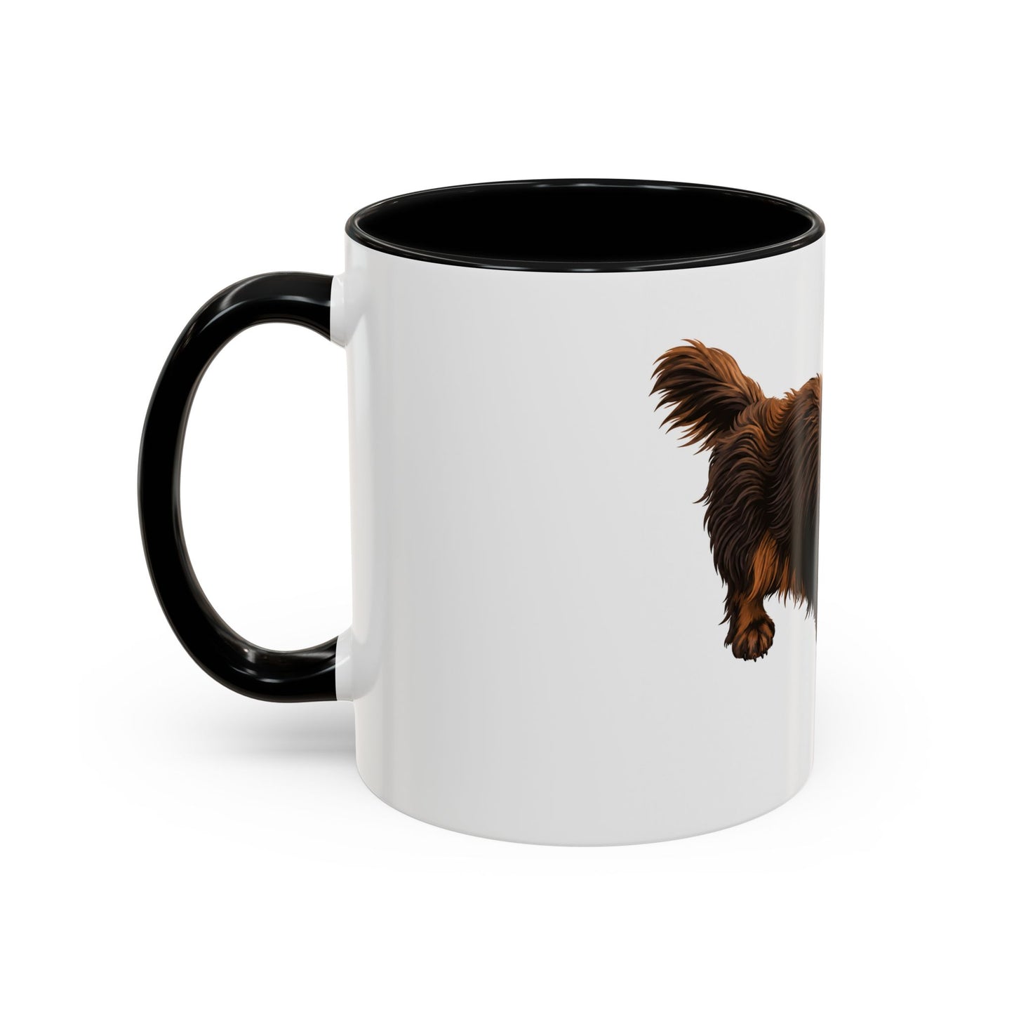 Dachshund Coffee Mug — Cute Long-Haired Wiener Dog Accent Mug (11/15oz)