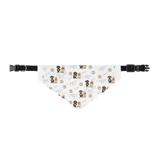 Clip-On Pet Bandana — Cute Puppy Pattern Dog  Accessory