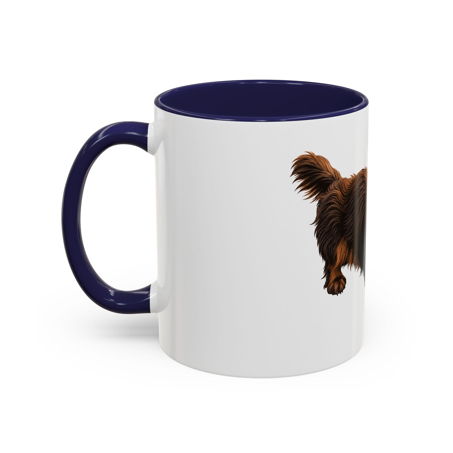 Dachshund Coffee Mug — Cute Long-Haired Wiener Dog Accent Mug (11/15oz)