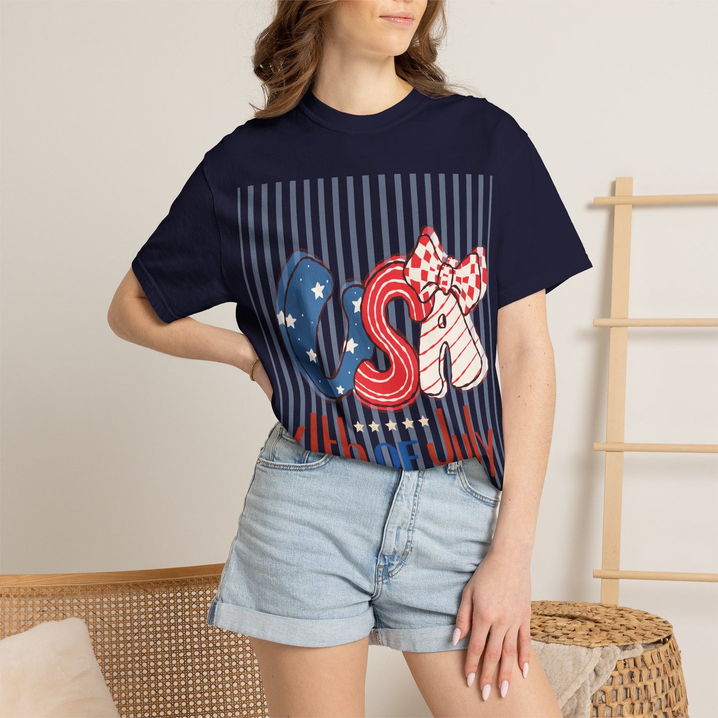 4th of July USA Balloon Letters T-Shirt