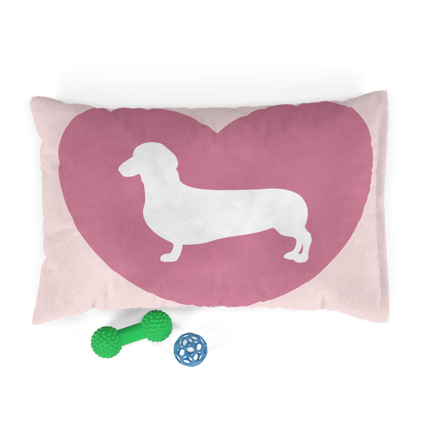 Pink Dachshund Heart Pet Bed — Cozy Plush Dog Bed for Dachshund Lovers