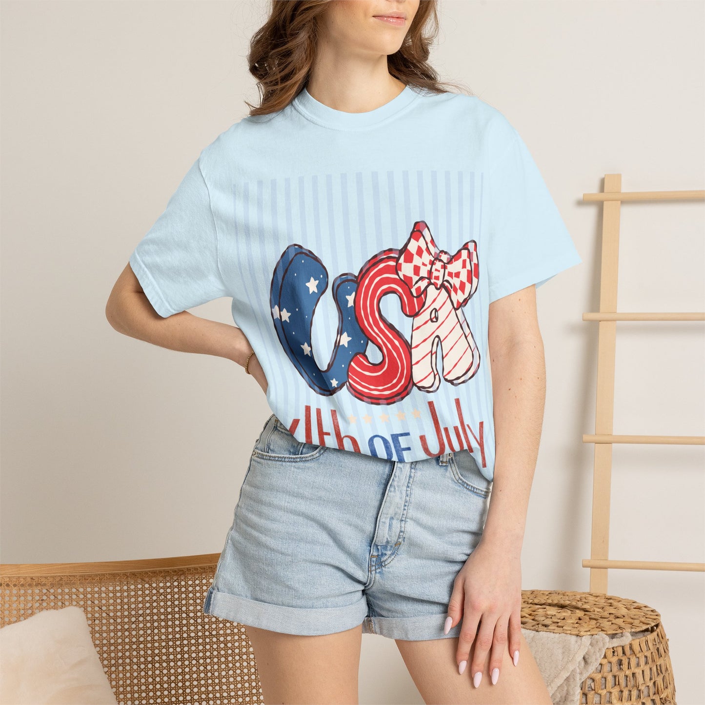 4th of July USA Balloon Letters T-Shirt