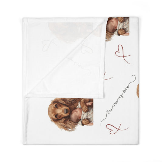 Dachshund Baby Swaddle Blanket – Cute Puppy Hearts Newborn Wrap
