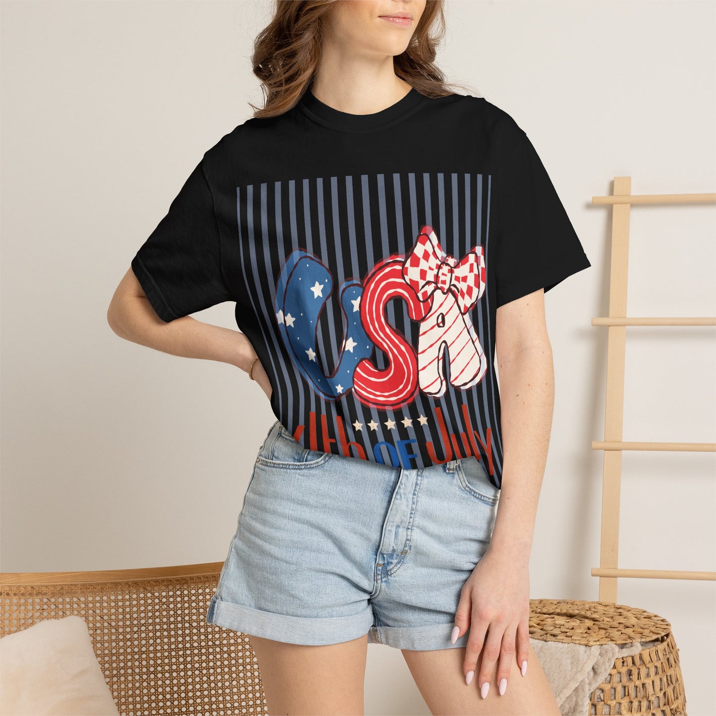 4th of July USA Balloon Letters T-Shirt