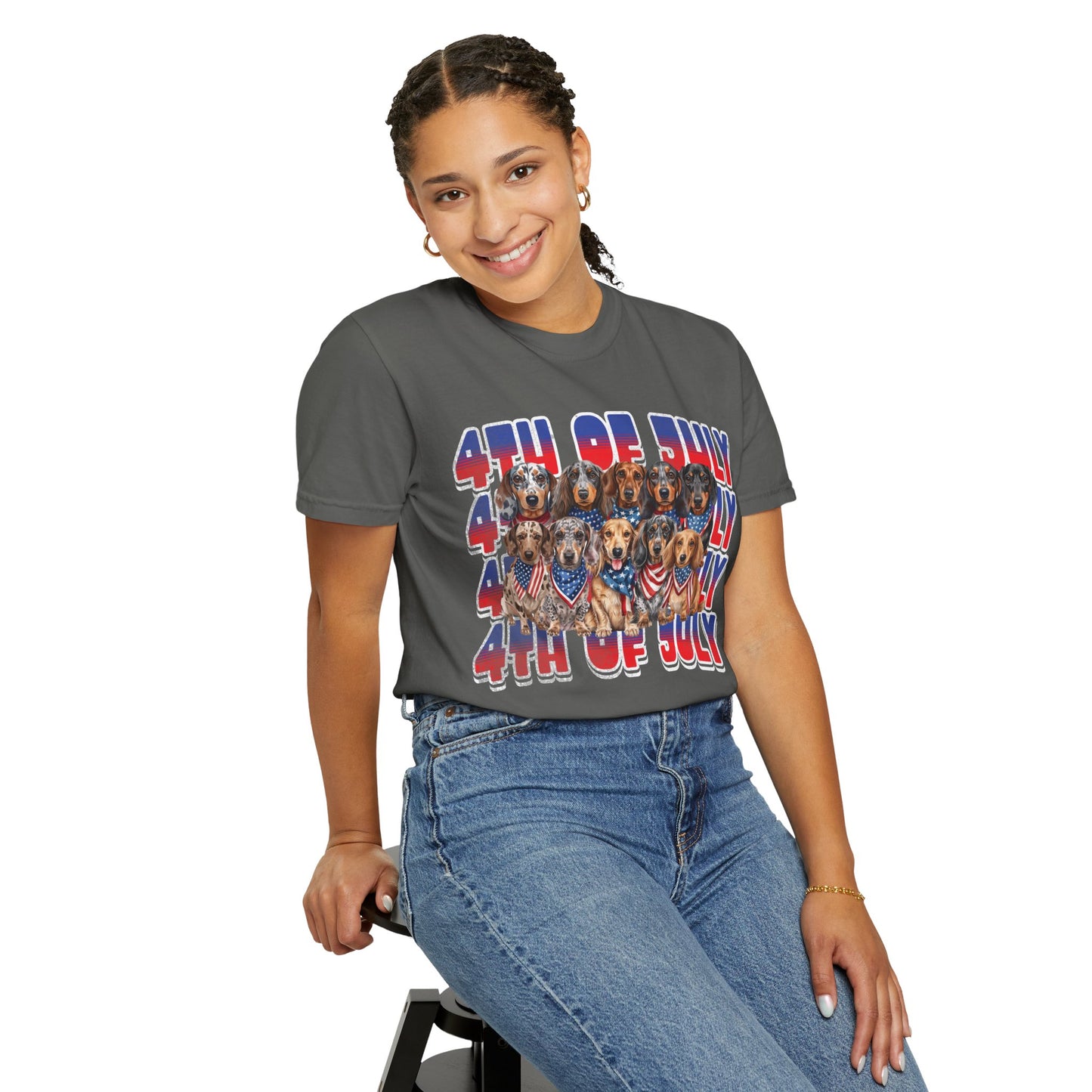 4th of July Dogs T-Shirt — Patriotic Dachshund & Puppy Graphic Tee