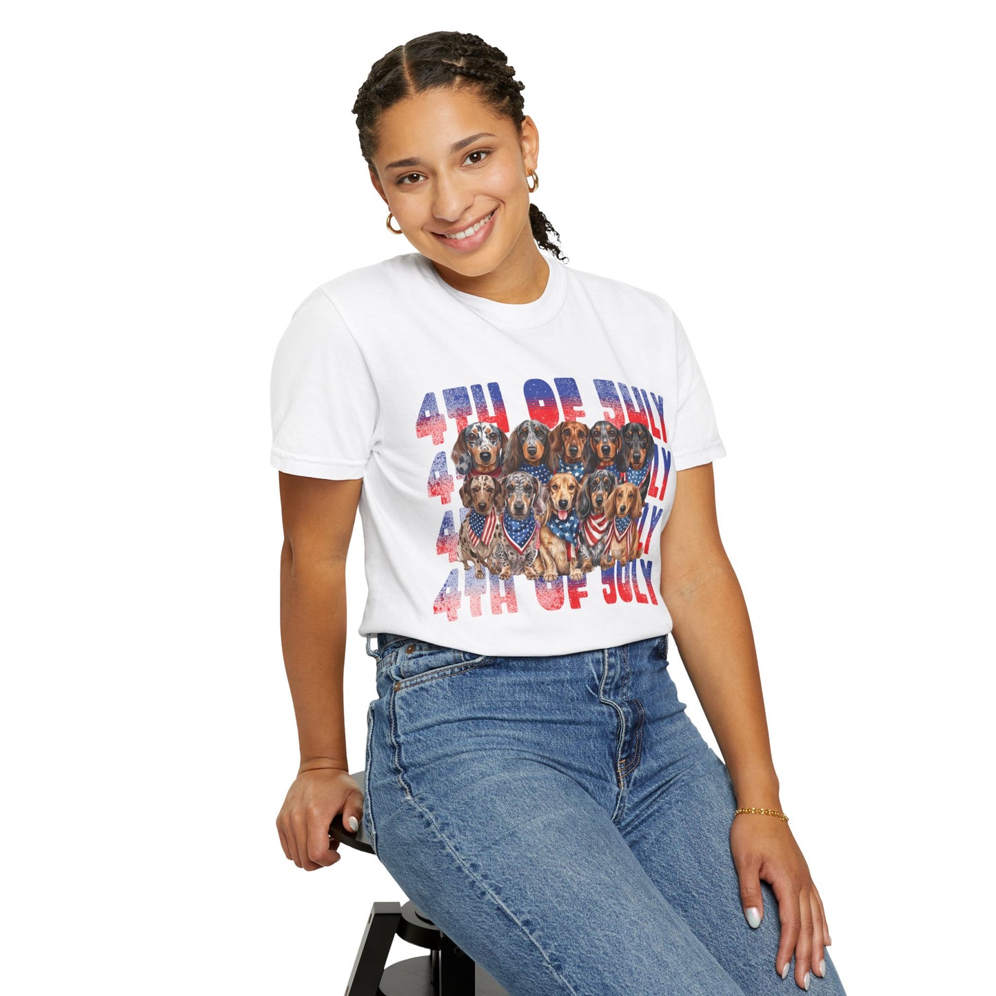 4th of July Dogs T-Shirt — Patriotic Dachshund & Puppy Graphic Tee