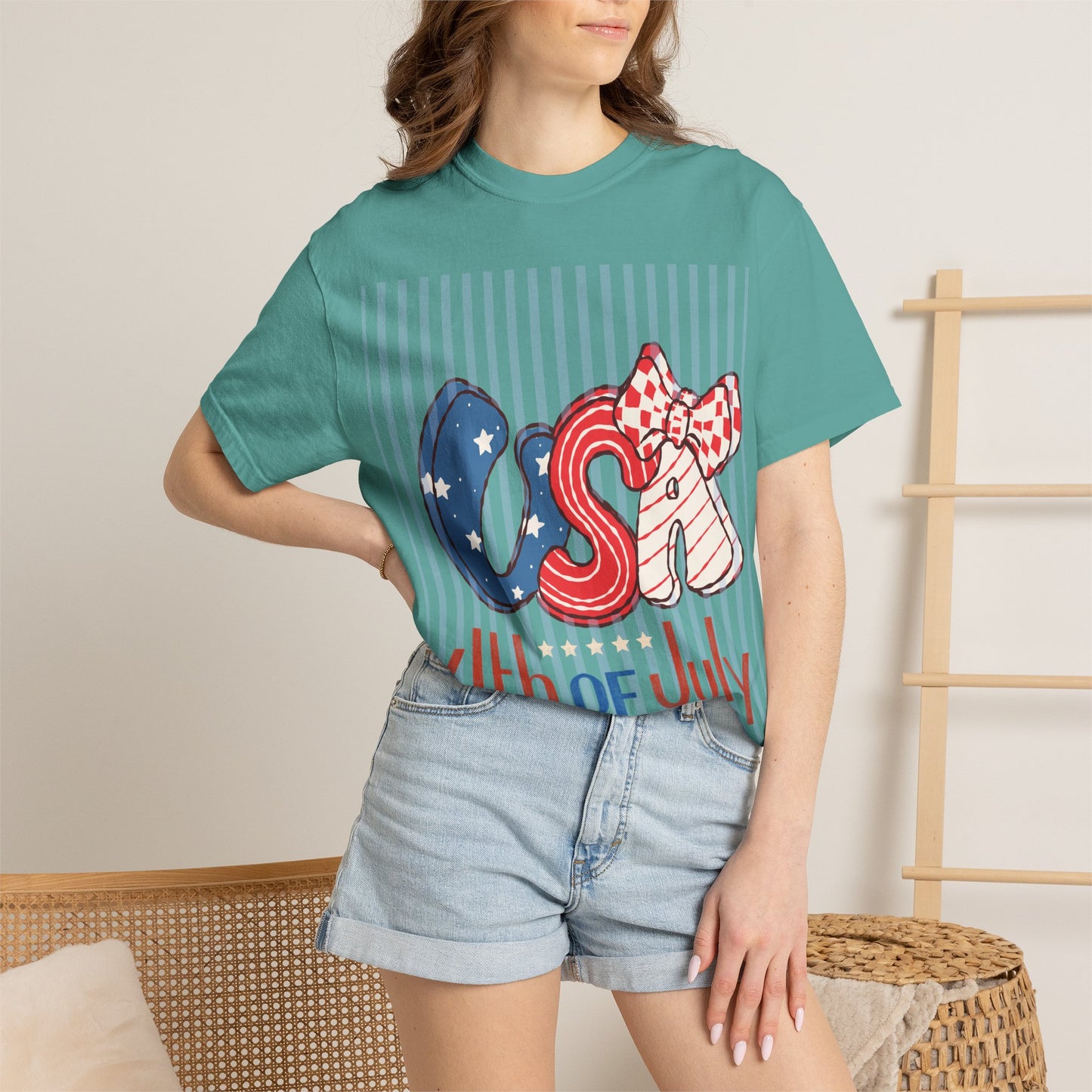 4th of July USA Balloon Letters T-Shirt