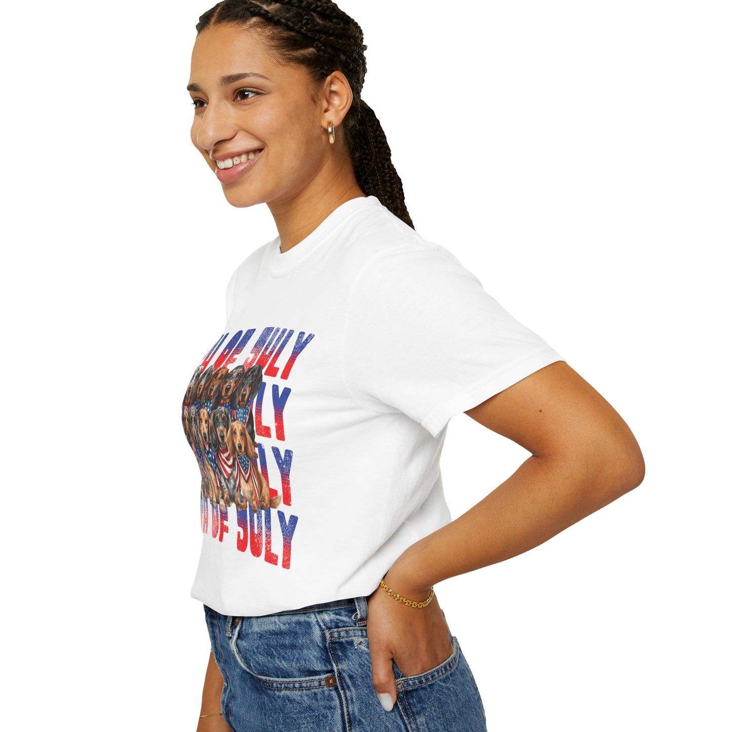 4th of July Dogs T-Shirt — Patriotic Dachshund & Puppy Graphic Tee