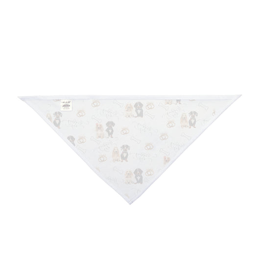 Dog Pattern Pet Bandana — Cute Puppies & Bones Print