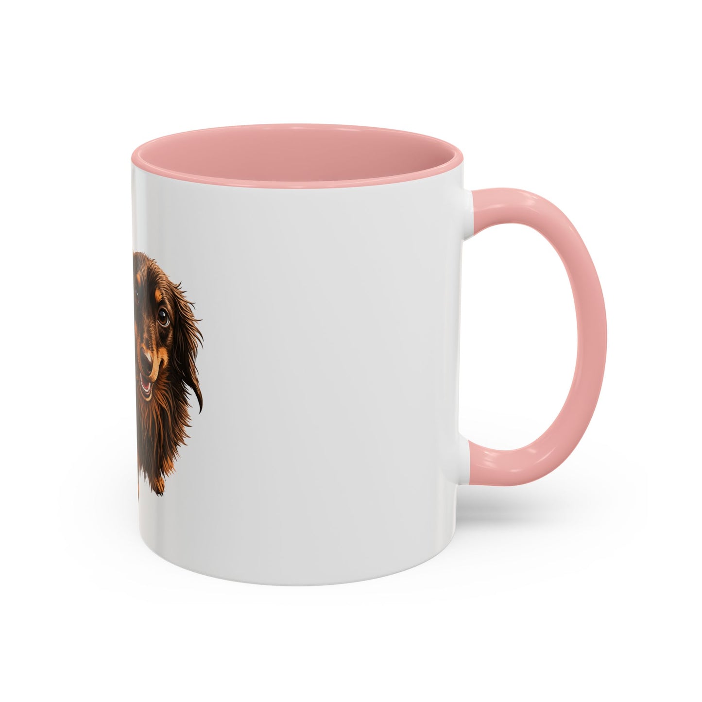 Dachshund Coffee Mug — Cute Long-Haired Wiener Dog Accent Mug (11/15oz)