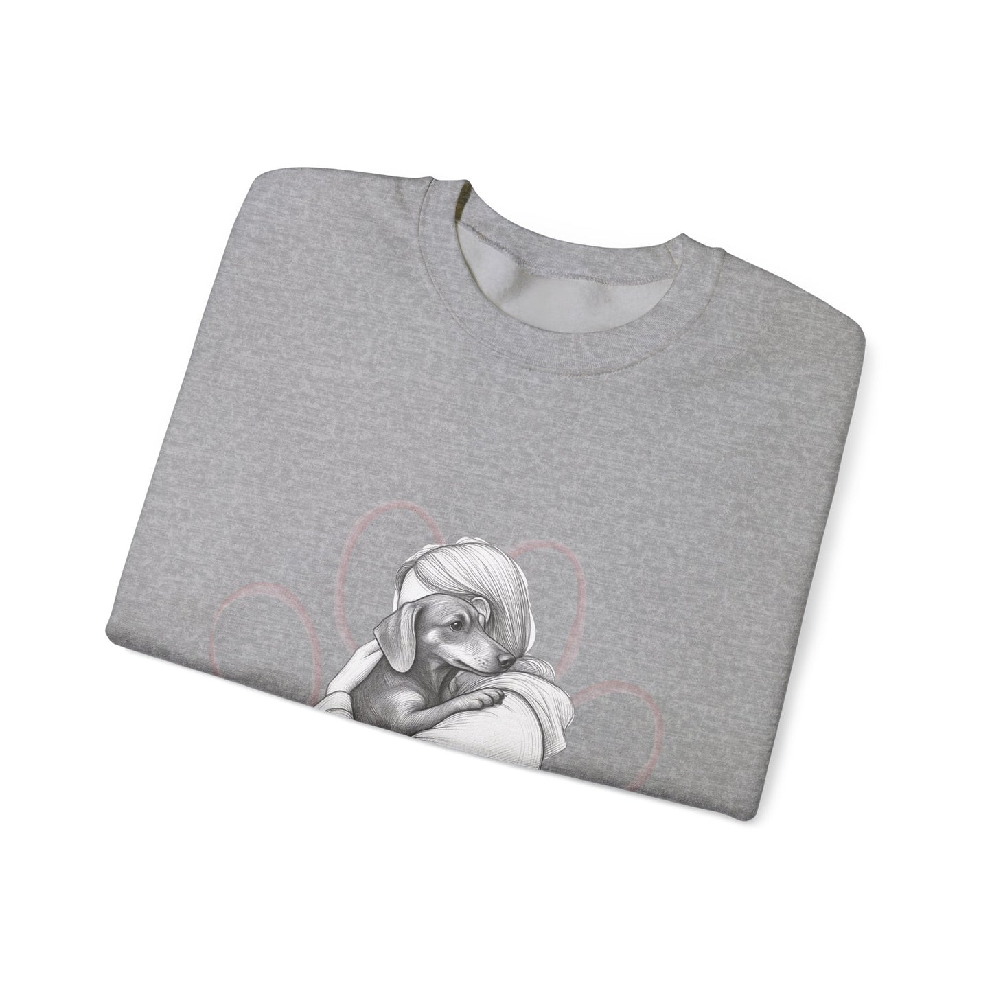“Mom to a Little Hot Dog” Crewneck Sweatshirt — Cute Dachshund Graphic Pullover